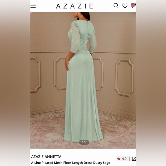 NWT Azazie Dress - Brand new, NEVER WORN Mother of the Bride dress w/garment bag - Picture 6 of 8